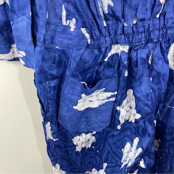 NWT BUSAYO Obi Front-Zip Batik Blue Jumpsuit with Pockets Size XL - Picture 4 of 8